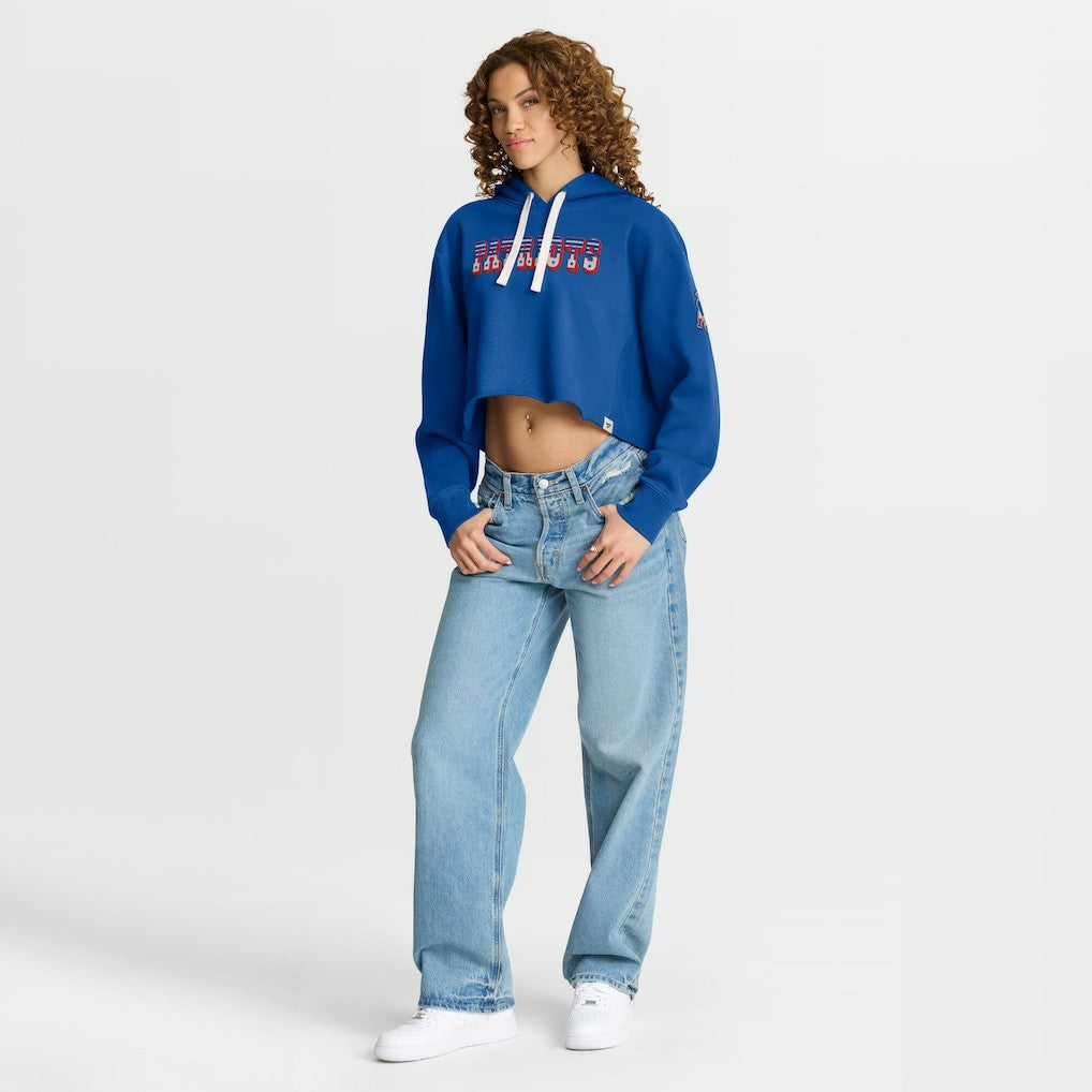 New England Patriots Women's Oversized Hometown Heritage Cropped Hoodie - Royal online