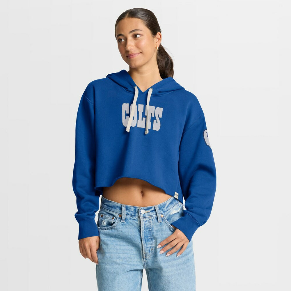 Indianapolis Colts Women's Oversized Hometown Heritage Cropped Hoodie - Royal online