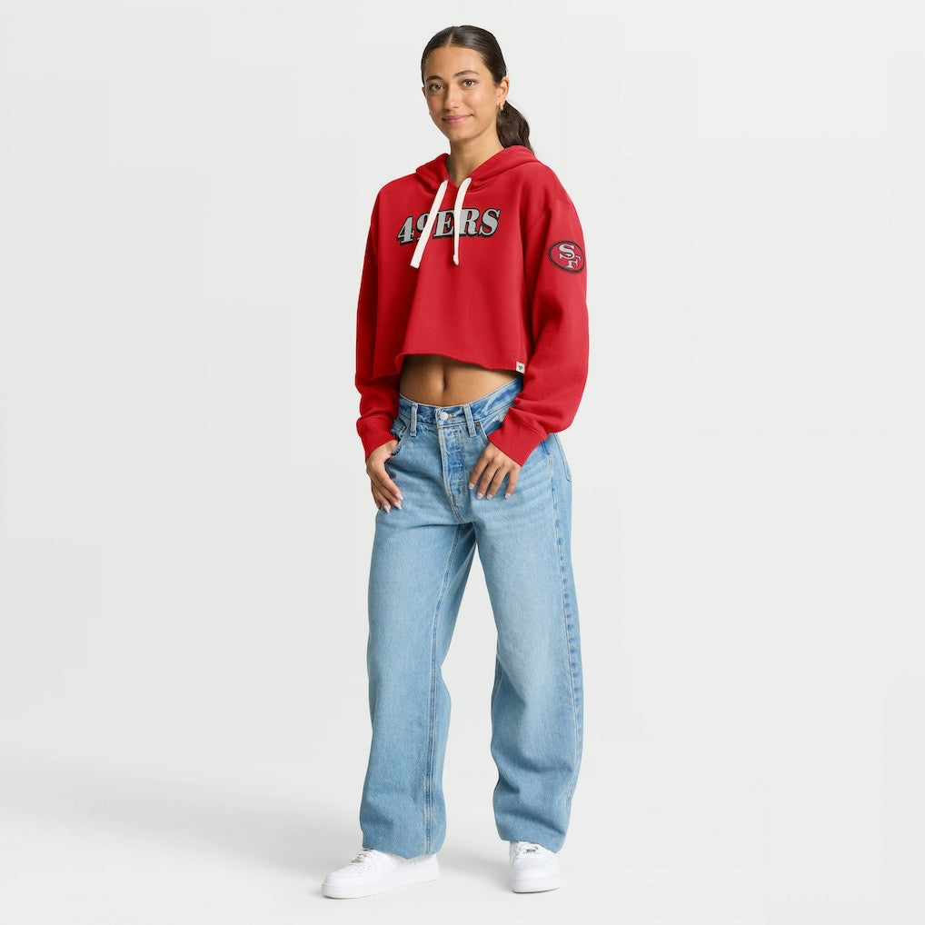 San Francisco 49ers Women's Oversized Hometown Heritage Cropped Hoodie - Scarlet online