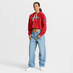 San Francisco 49ers Women's Oversized Hometown Heritage Cropped Hoodie - Scarlet online