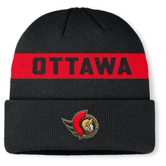 Ottawa Senators Fanatics Authentic Pro Rink Cuffed Knit Hat - Black Hats