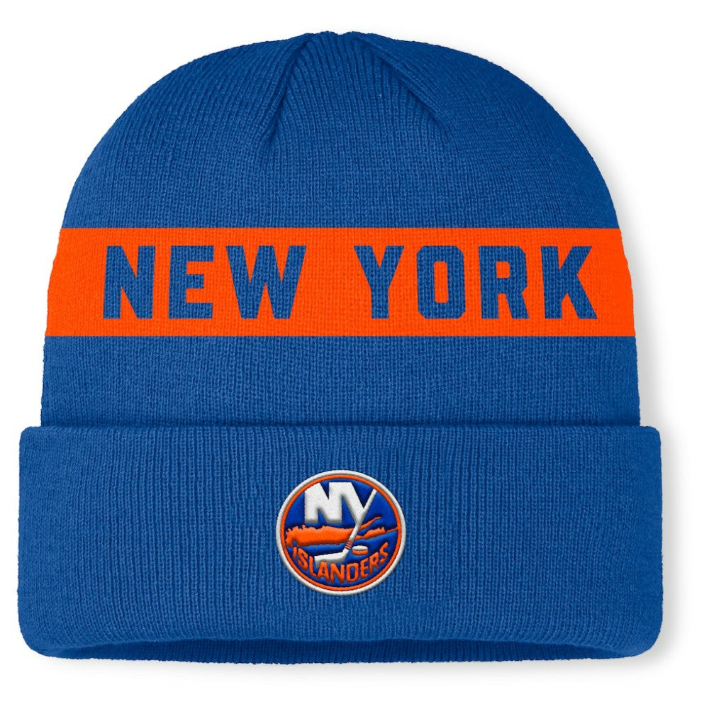 New York Islanders Fanatics Authentic Pro Rink Cuffed Knit Hat - Royal Hats