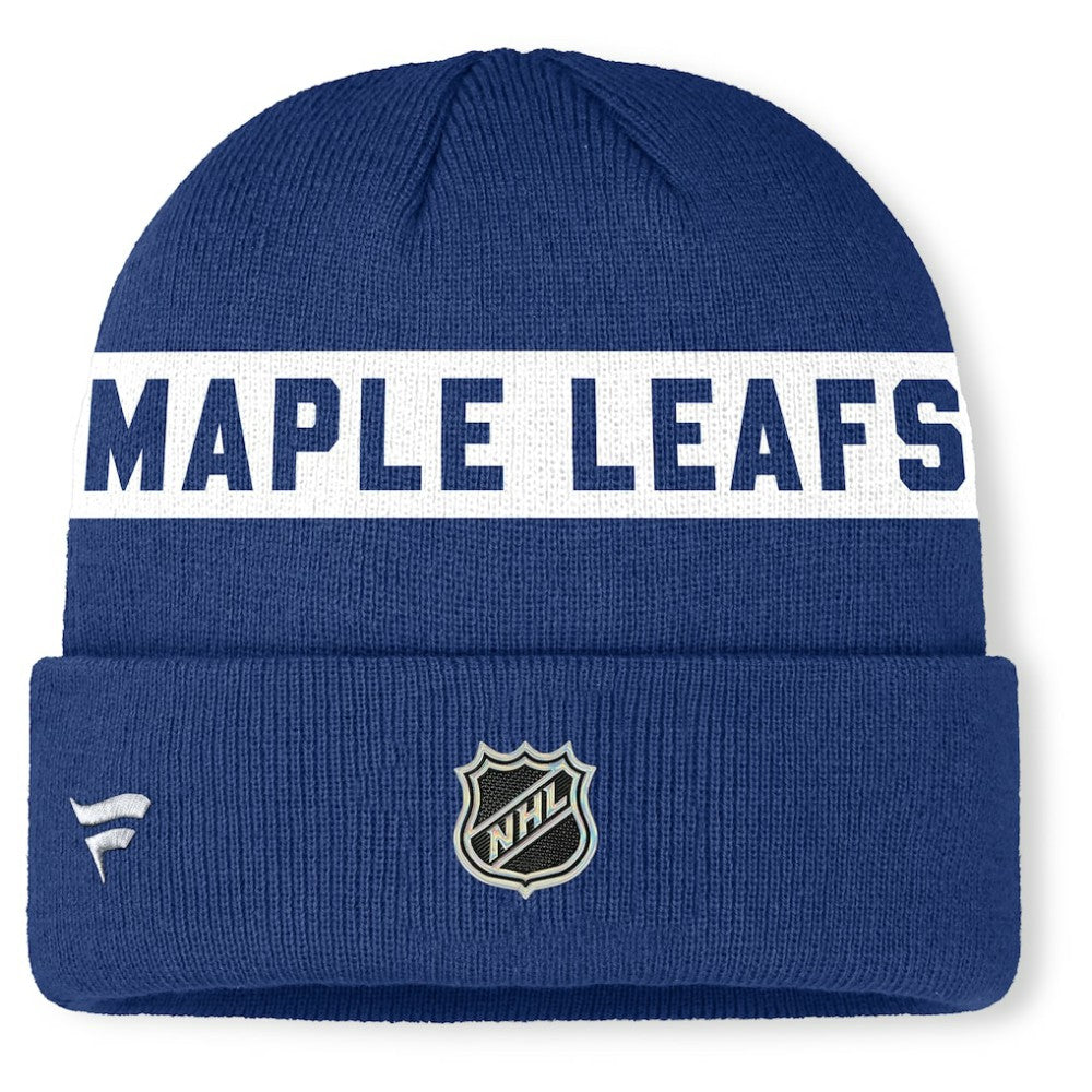 Toronto Maple Leafs Fanatics Authentic Pro Rink Cuffed Knit Hat - Blue Hats