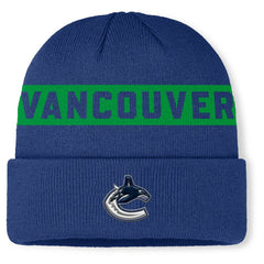 Vancouver Canucks Fanatics Authentic Pro Rink Cuffed Knit Hat - Blue Hats