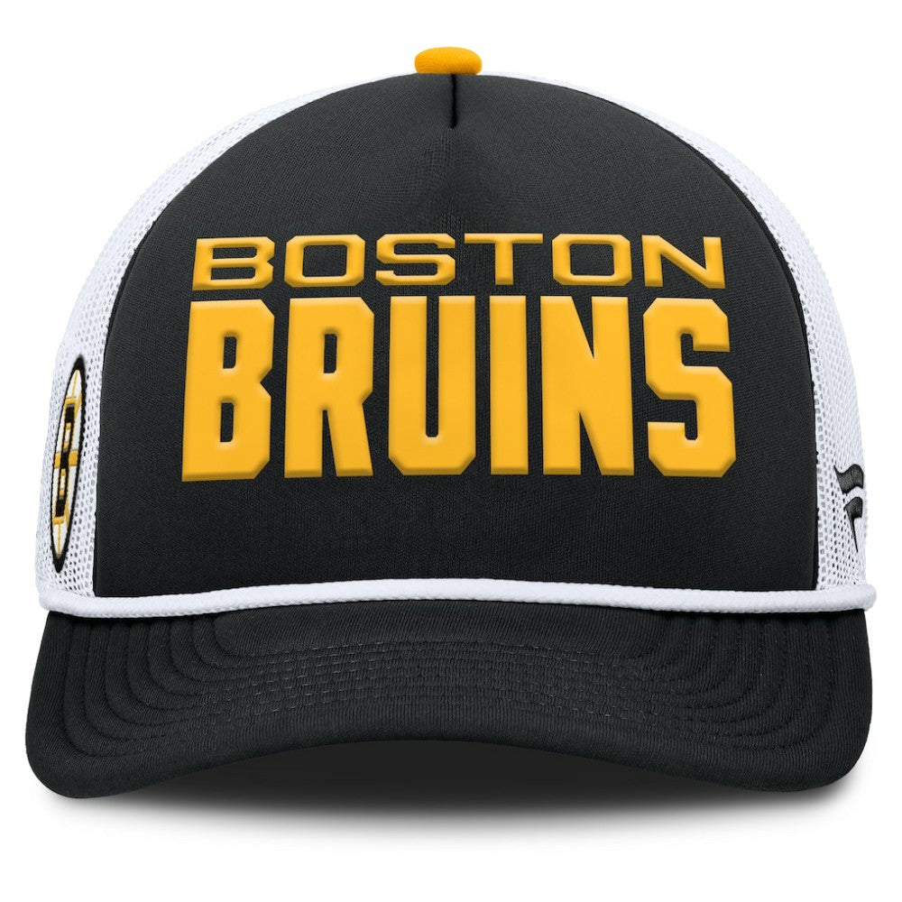 Boston Bruins Fanatics Authentic Pro Rink A-Frame Adjustable Hat - Black/White Hats