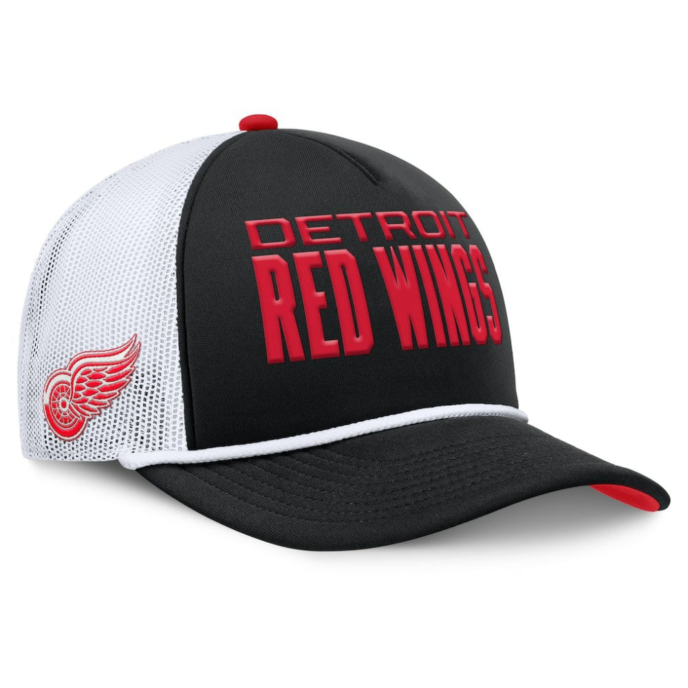Detroit Red Wings Fanatics Authentic Pro Rink A-Frame Adjustable Hat - Black/White Hats