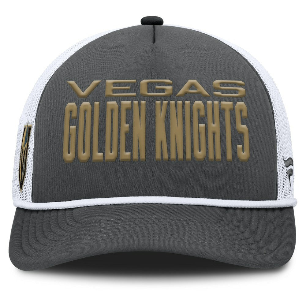 Vegas Golden Knights Fanatics Authentic Pro Rink A-Frame Adjustable Hat - Charcoal/White Hats