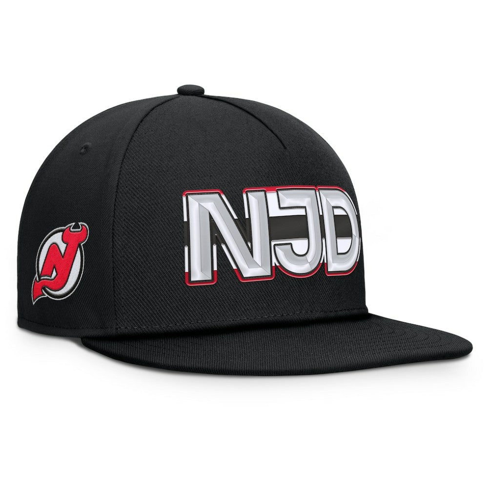 New Jersey Devils Fanatics Authentic Pro Rink Team Code Snapback Hat - Black Jerseys