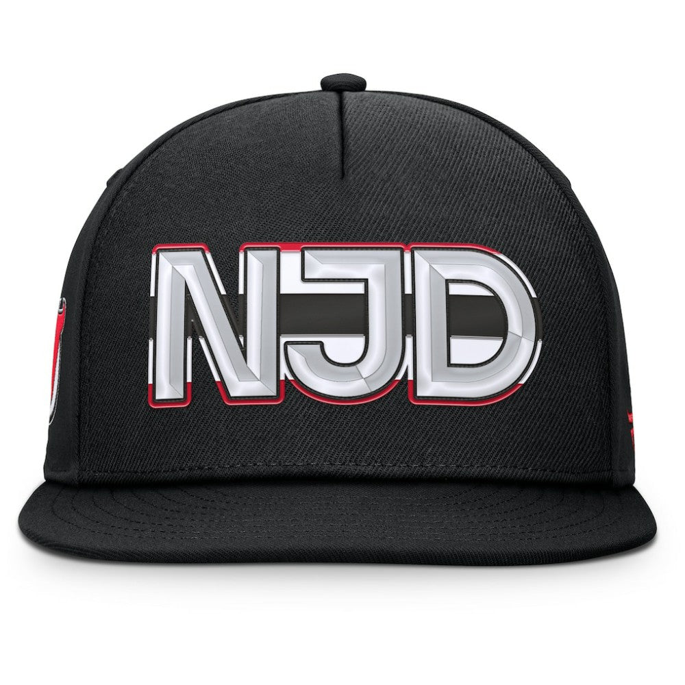 New Jersey Devils Fanatics Authentic Pro Rink Team Code Snapback Hat - Black Jerseys