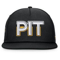Pittsburgh Penguins Fanatics Authentic Pro Rink Team Code Snapback Hat - Black Hats