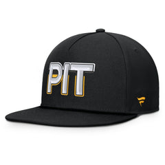 Pittsburgh Penguins Fanatics Authentic Pro Rink Team Code Snapback Hat - Black Hats