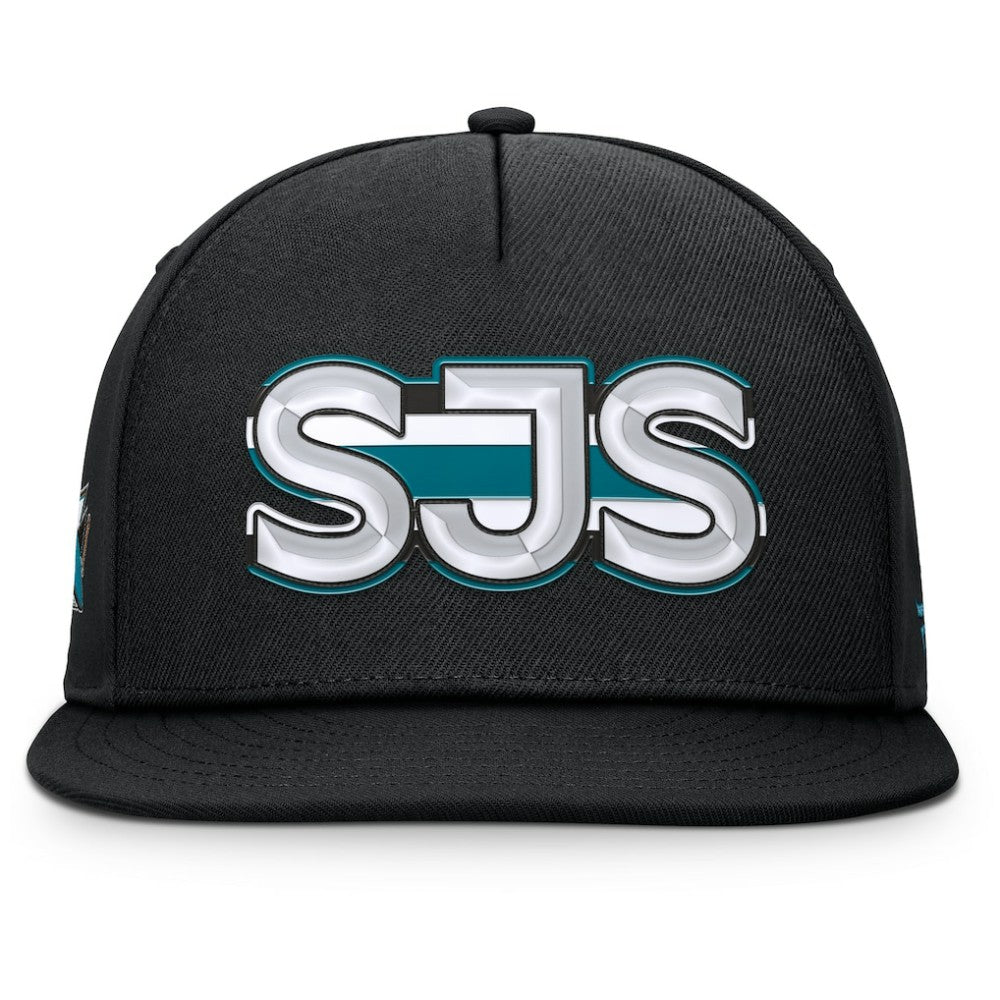 San Jose Sharks Fanatics Authentic Pro Rink Team Code Snapback Hat - Black Hats