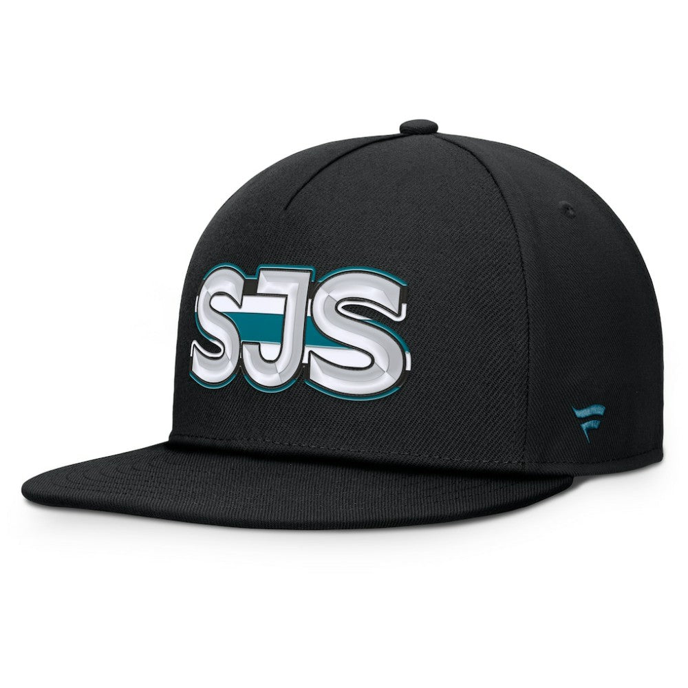 San Jose Sharks Fanatics Authentic Pro Rink Team Code Snapback Hat - Black Hats
