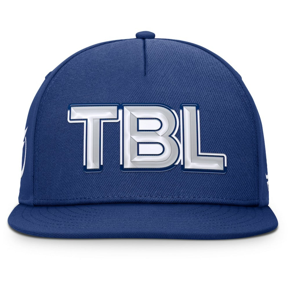 Tampa Bay Lightning Fanatics Authentic Pro Rink Team Code Snapback Hat - Blue Hats