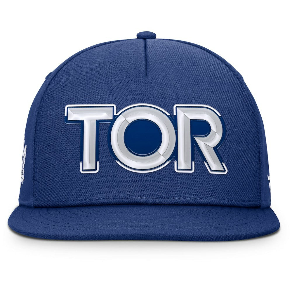 Toronto Maple Leafs Fanatics Authentic Pro Rink Team Code Snapback Hat - Blue Hats