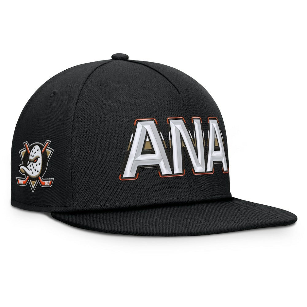 Anaheim Ducks Fanatics Authentic Pro Rink Team Code Snapback Hat - Black Hats