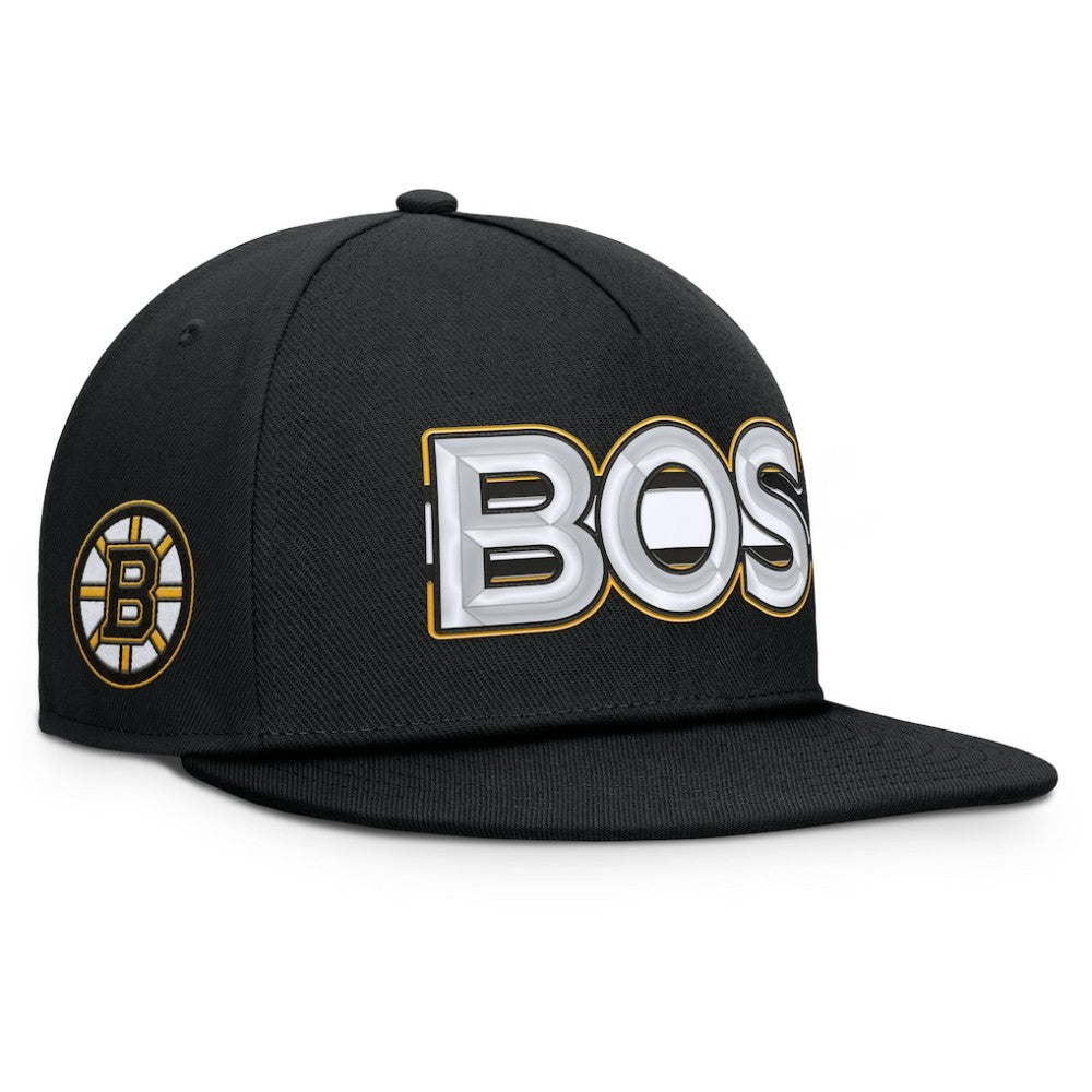 Boston Bruins Fanatics Authentic Pro Rink Team Code Snapback Hat - Black Hats