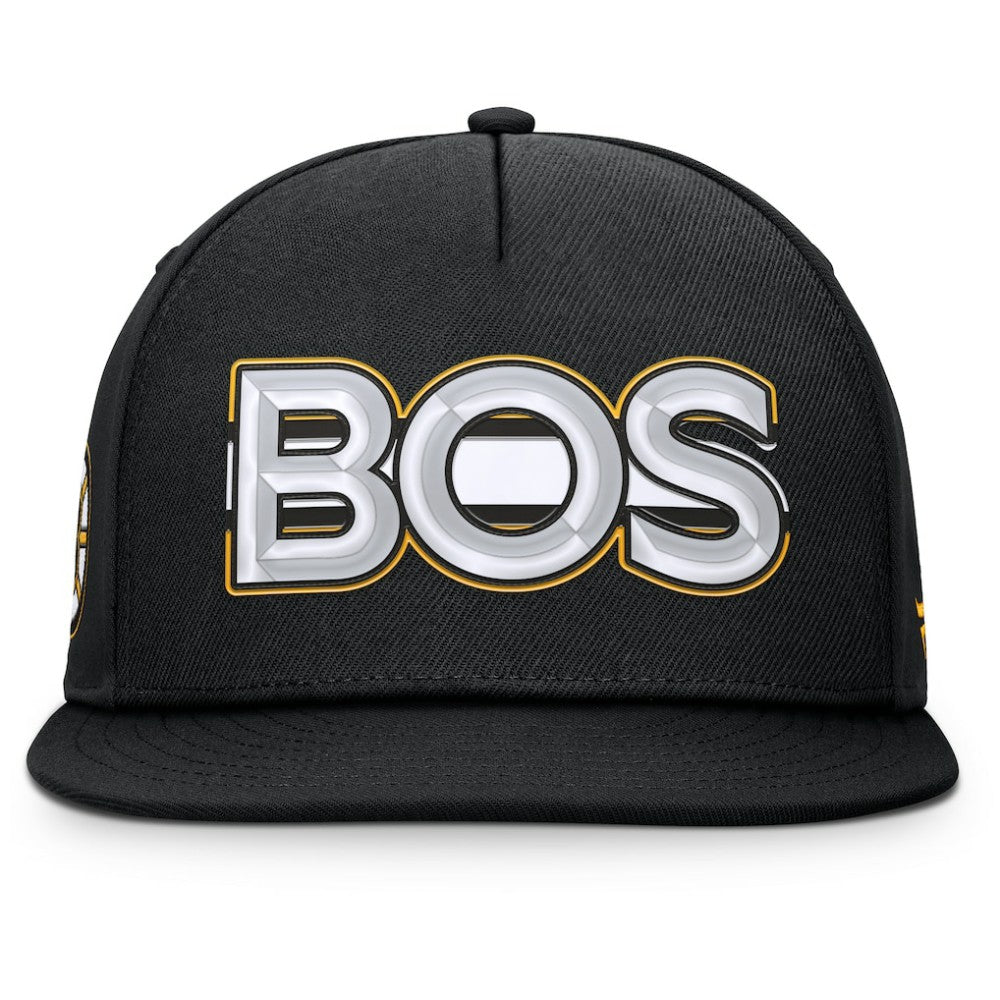 Boston Bruins Fanatics Authentic Pro Rink Team Code Snapback Hat - Black Hats