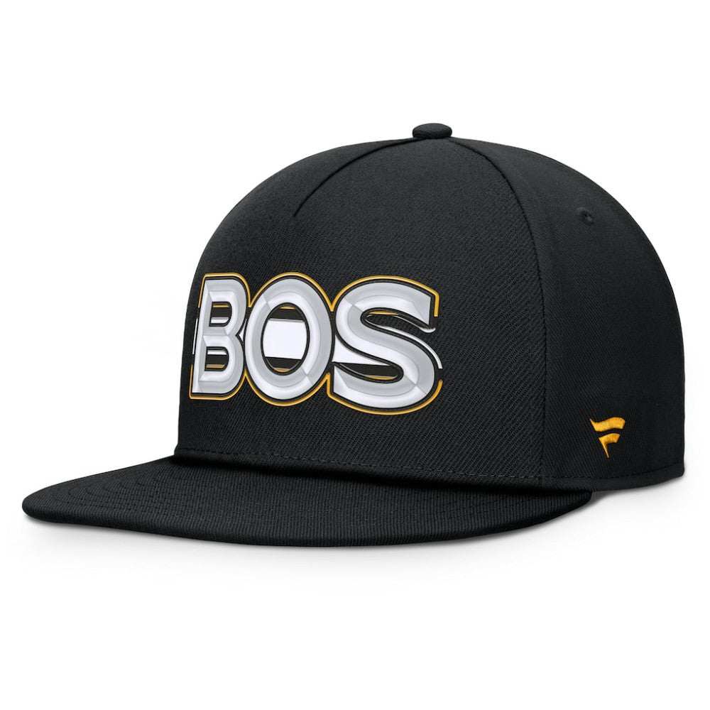 Boston Bruins Fanatics Authentic Pro Rink Team Code Snapback Hat - Black Hats