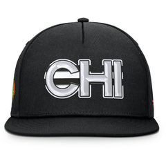 Chicago Blackhawks Fanatics Authentic Pro Rink Team Code Snapback Hat - Black Hats