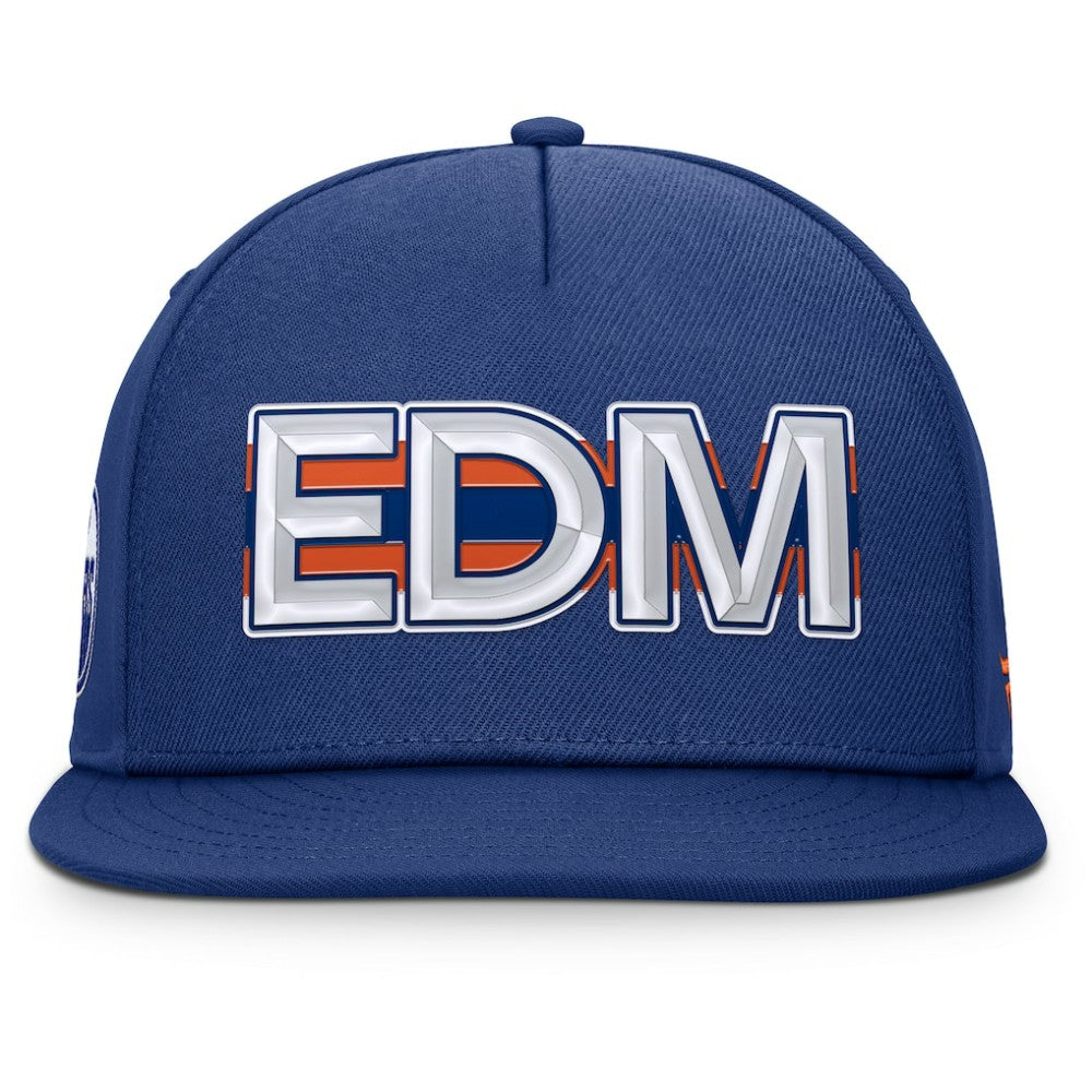 Edmonton Oilers Fanatics Authentic Pro Rink Team Code Snapback Hat - Royal Hats