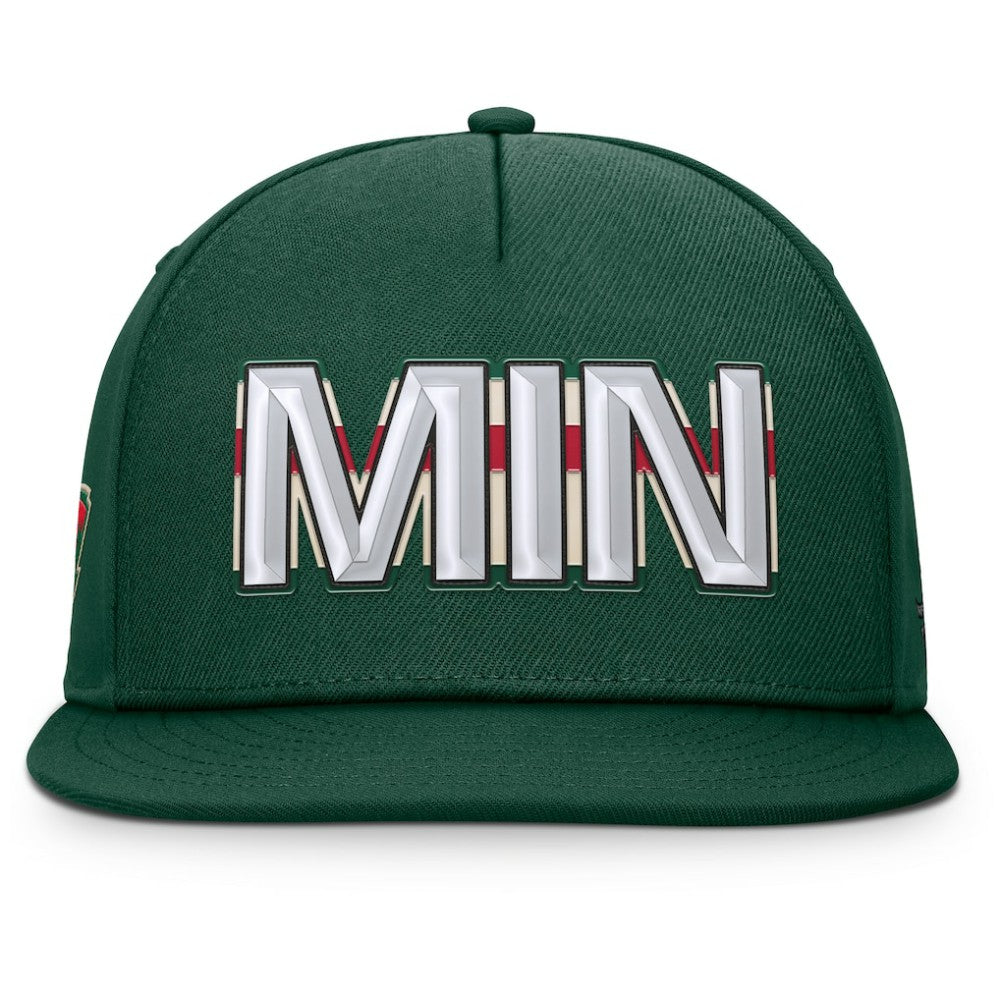 Minnesota Wild Fanatics Authentic Pro Rink Team Code Snapback Hat - Green Hats