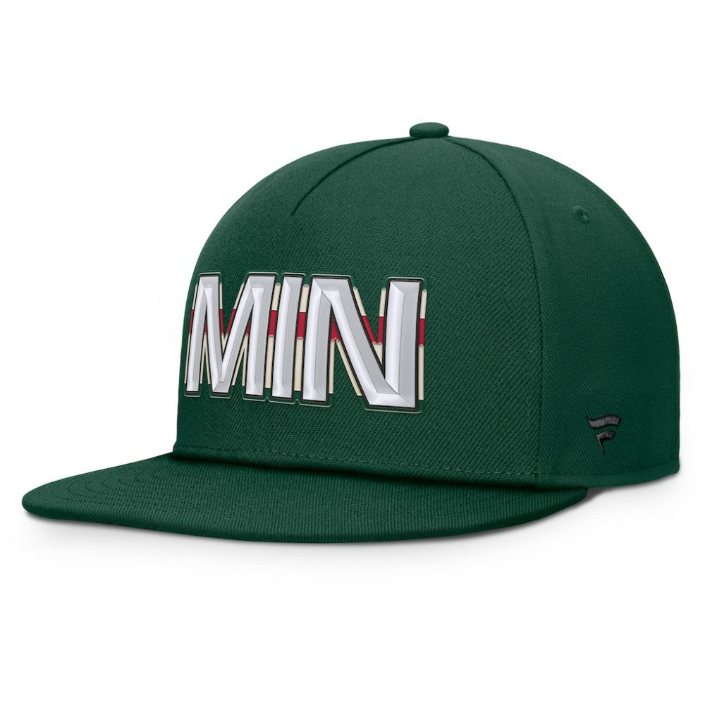 Minnesota Wild Fanatics Authentic Pro Rink Team Code Snapback Hat - Green Hats