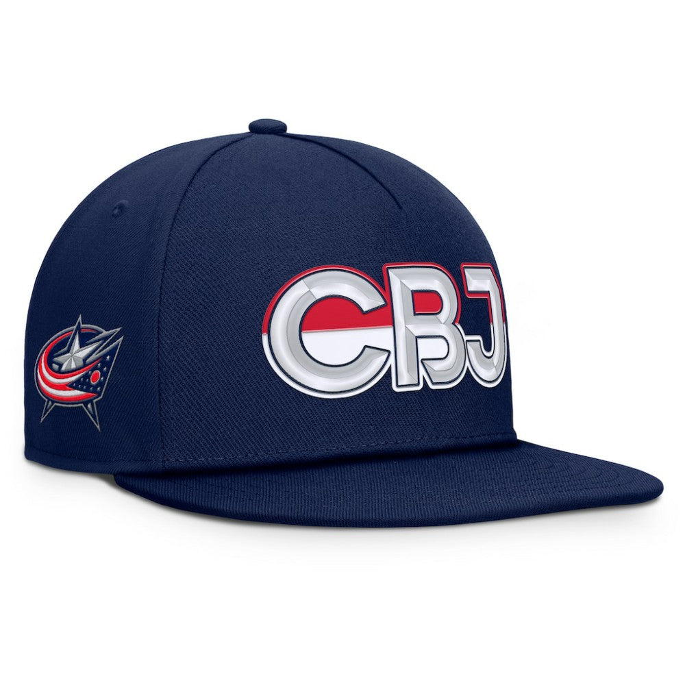 Columbus Blue Jackets Fanatics Authentic Pro Rink Team Code Snapback Hat - Navy Hats