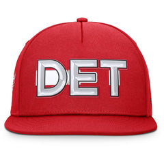 Detroit Red Wings Fanatics Authentic Pro Rink Team Code Snapback Hat - Red Hats