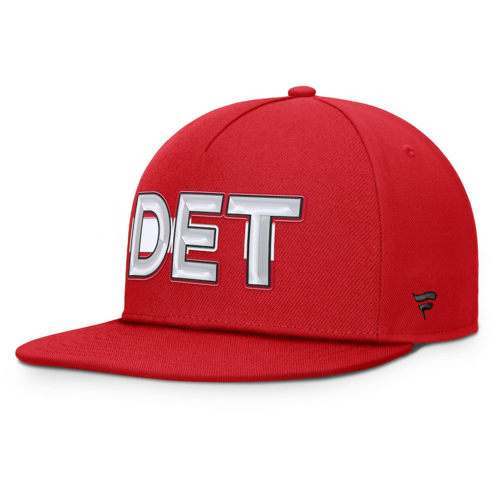 Detroit Red Wings Fanatics Authentic Pro Rink Team Code Snapback Hat - Red Hats