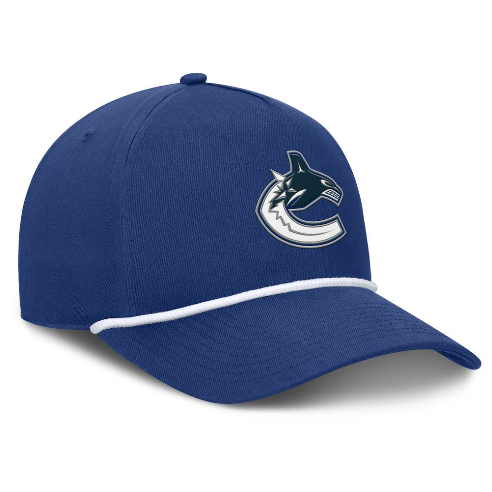 Vancouver Canucks Fanatics Authentic Pro Rink Roper A-Frame Adjustable Hat - Blue Hats