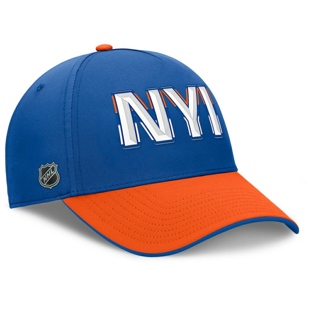 New York Islanders Fanatics Authentic Pro Rink Team Code Flex Hat - Royal/Orange Hats