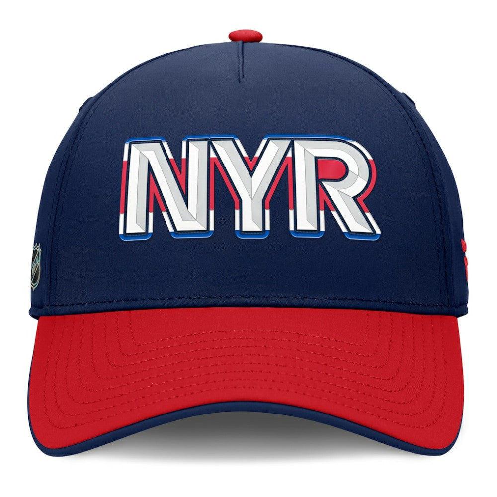 New York Rangers Fanatics Authentic Pro Rink Team Code Flex Hat - Navy/Red Hats
