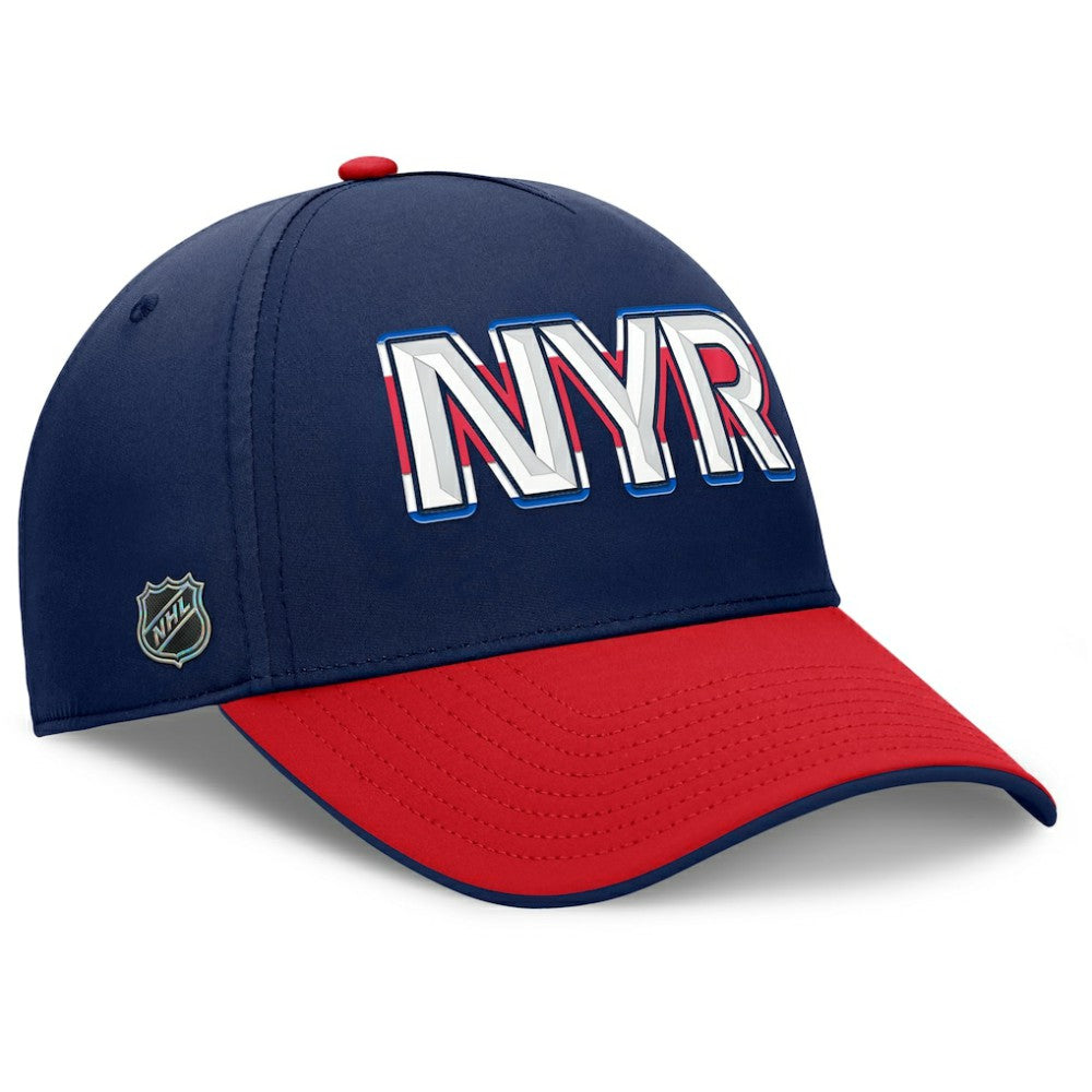 New York Rangers Fanatics Authentic Pro Rink Team Code Flex Hat - Navy/Red Hats