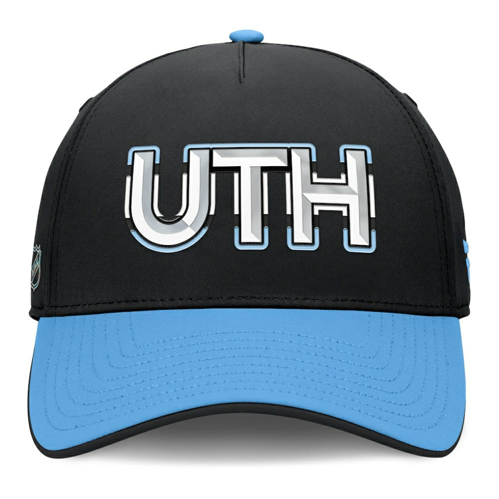 Utah Mammoth Fanatics Authentic Pro Rink Team Code Flex Hat - Black/Light Blue Hats