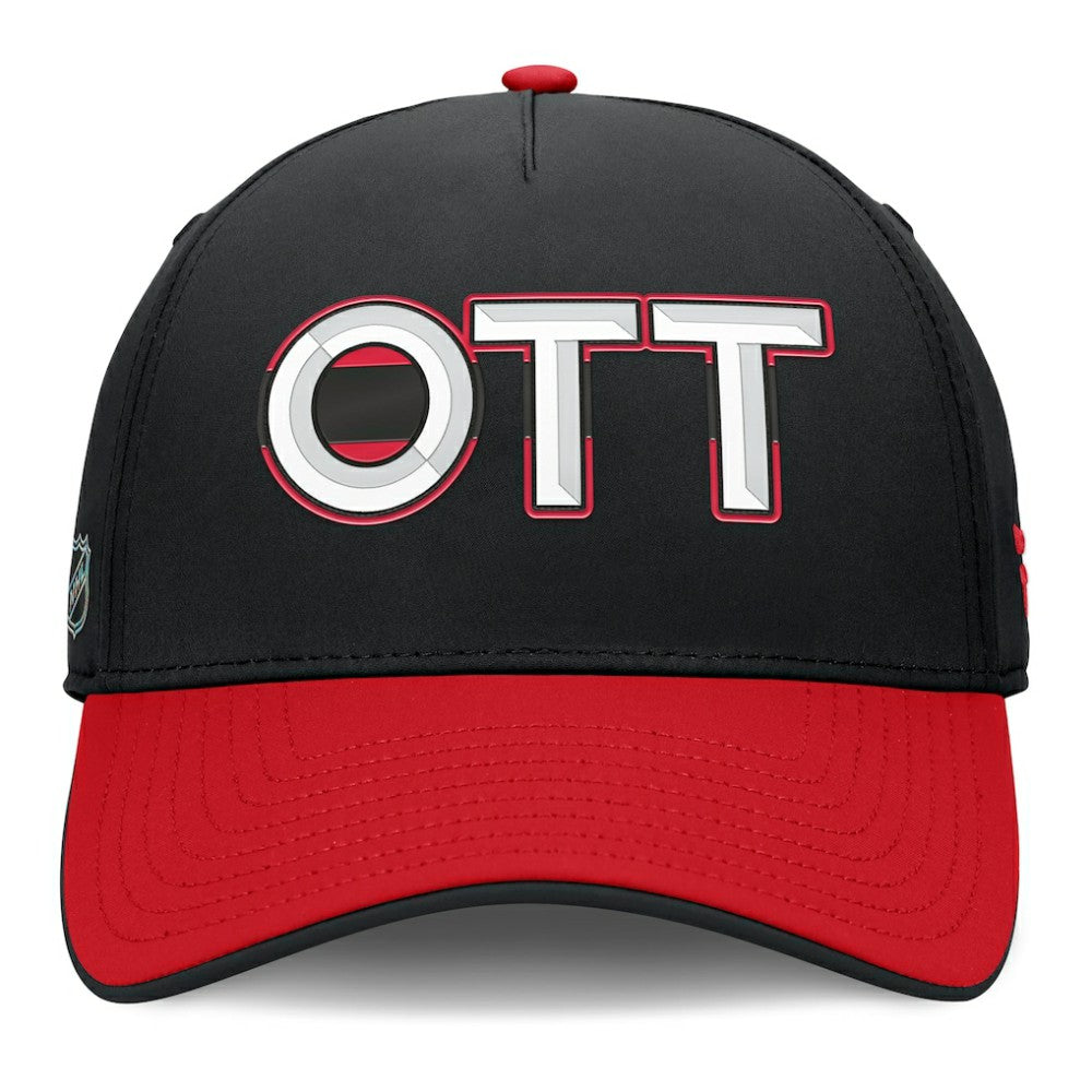 Ottawa Senators Fanatics Authentic Pro Rink Team Code Flex Hat - Black/Red Hats