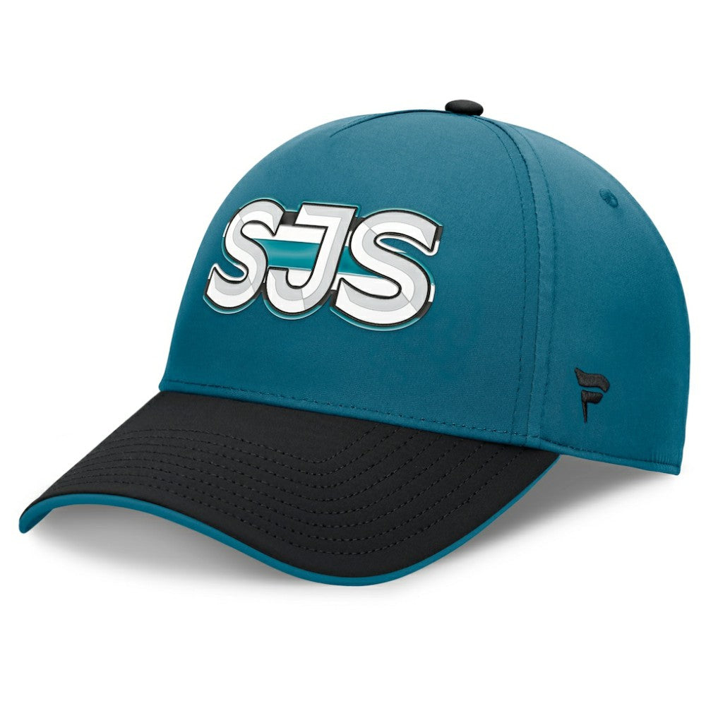 San Jose Sharks Fanatics Authentic Pro Rink Team Code Flex Hat - Teal/Black Hats