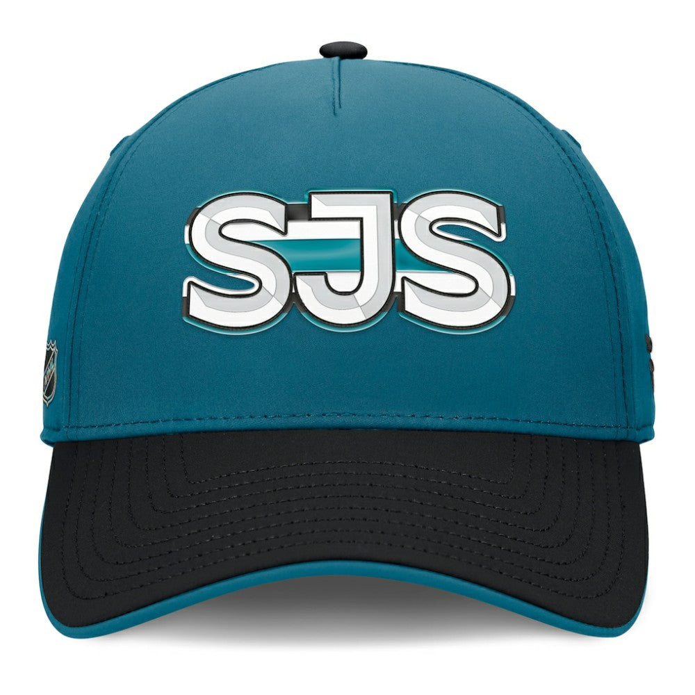 San Jose Sharks Fanatics Authentic Pro Rink Team Code Flex Hat - Teal/Black Hats