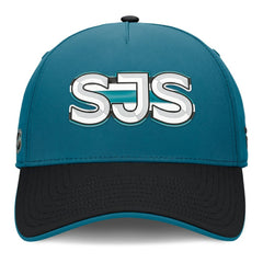 San Jose Sharks Fanatics Authentic Pro Rink Team Code Flex Hat - Teal/Black Hats