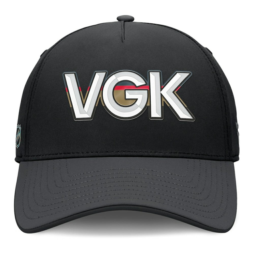 Vegas Golden Knights Fanatics Authentic Pro Rink Team Code Flex Hat - Black/Charcoal Hats