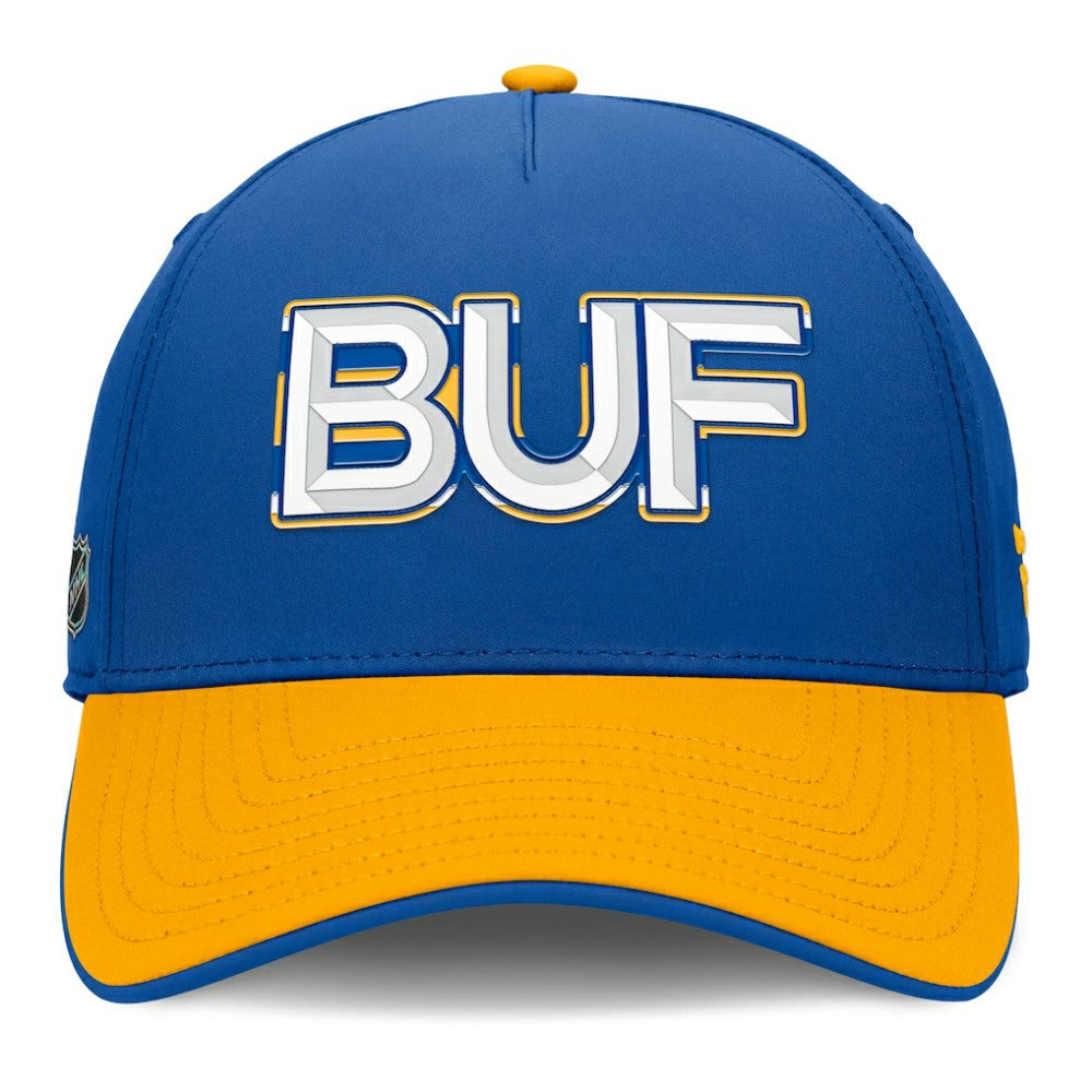 Buffalo Sabres Fanatics Authentic Pro Rink Team Code Flex Hat - Royal/Gold Hats