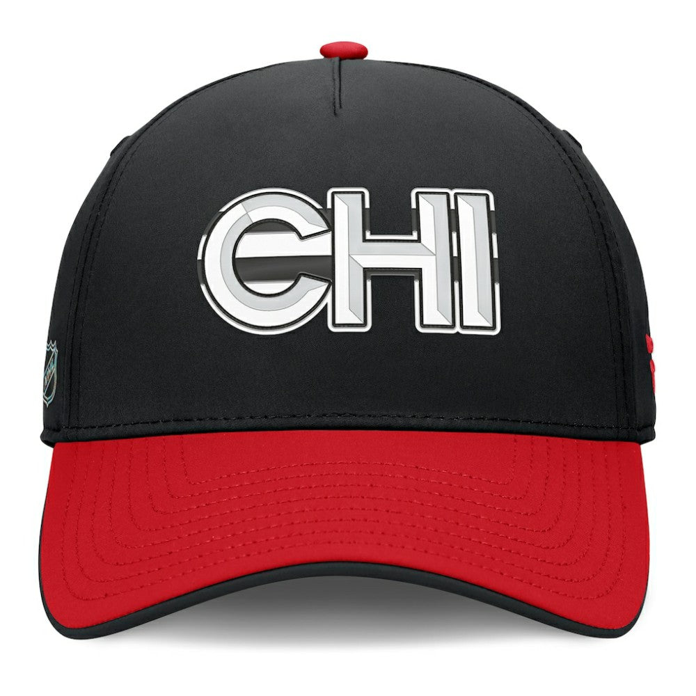 Chicago Blackhawks Fanatics Authentic Pro Rink Team Code Flex Hat - Black/Red Hats