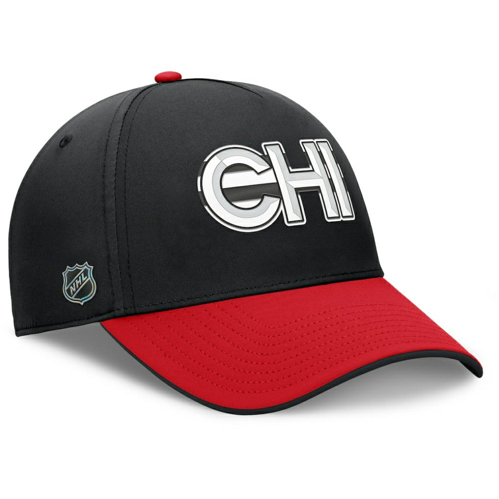 Chicago Blackhawks Fanatics Authentic Pro Rink Team Code Flex Hat - Black/Red Hats