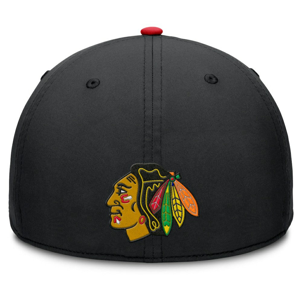 Chicago Blackhawks Fanatics Authentic Pro Rink Team Code Flex Hat - Black/Red Hats