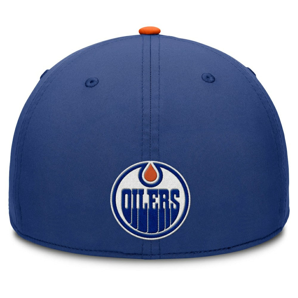 Edmonton Oilers Fanatics Authentic Pro Rink Team Code Flex Hat - Royal/Orange Hats