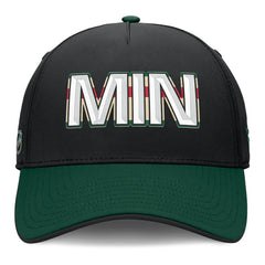 Minnesota Wild Fanatics Authentic Pro Rink Team Code Flex Hat - Black/Green Hats