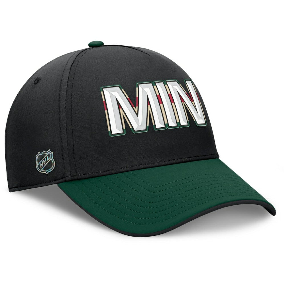 Minnesota Wild Fanatics Authentic Pro Rink Team Code Flex Hat - Black/Green Hats