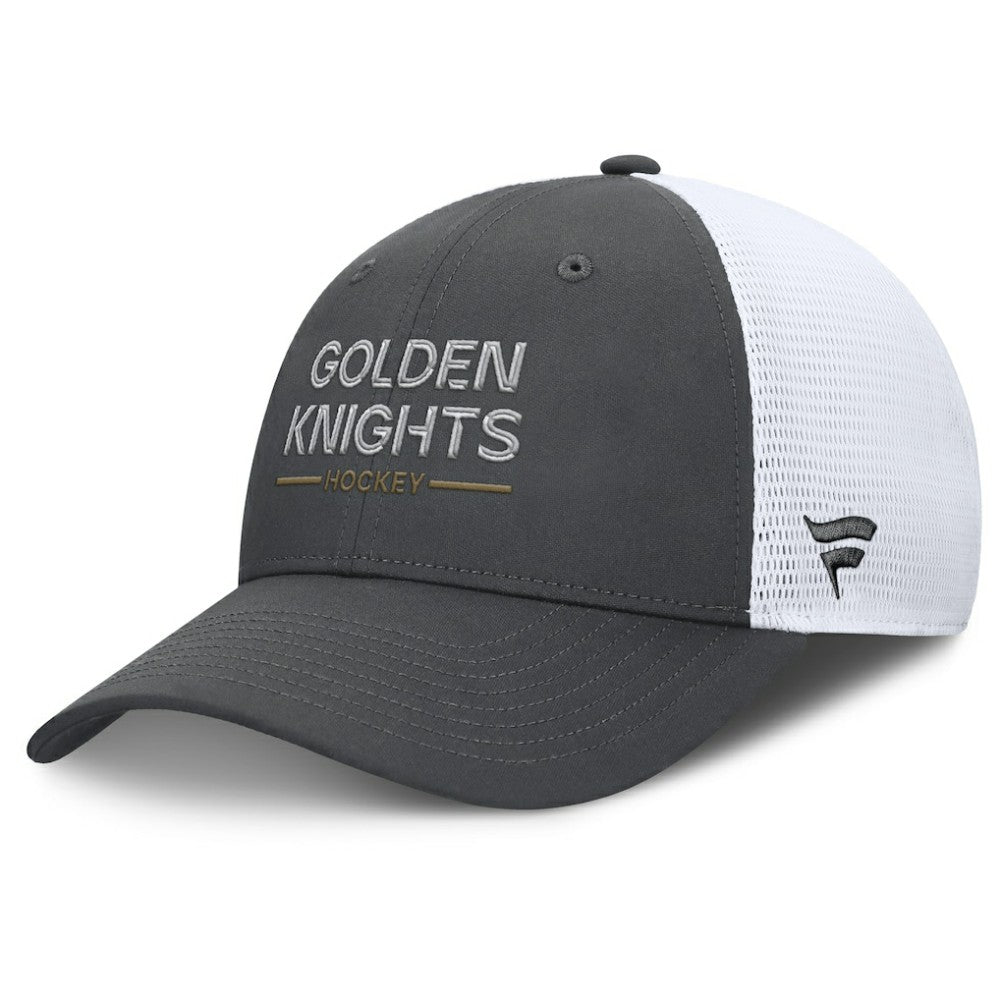 Vegas Golden Knights Fanatics Authentic Pro Rink Lockup Adjustable Trucker Hat - Gray/White Hats