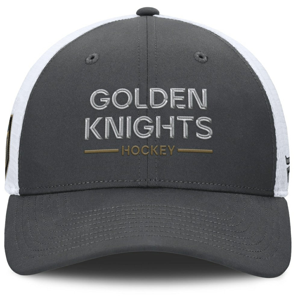 Vegas Golden Knights Fanatics Authentic Pro Rink Lockup Adjustable Trucker Hat - Gray/White Hats