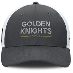 Vegas Golden Knights Fanatics Authentic Pro Rink Lockup Adjustable Trucker Hat - Gray/White Hats
